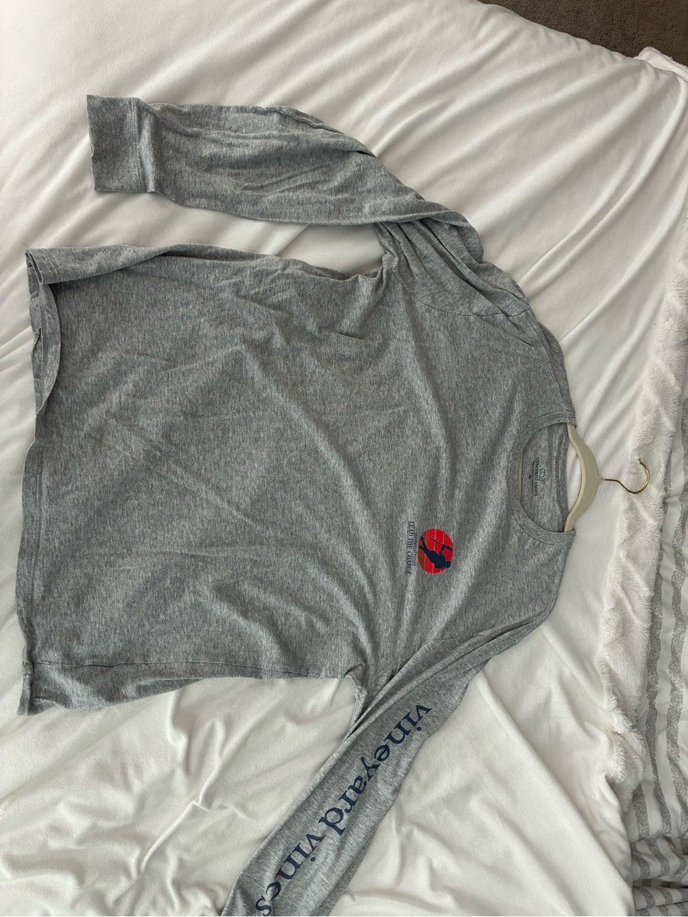 Vineyard Vines Grey Tee with Navy Logo